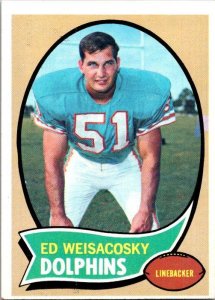 1970 Topps Football Card Ed Weisacosky Miami Dolphins sk21504