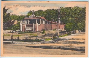 Medford MA Boulevard Theatre Handcolored A. Kagan Published Postcard