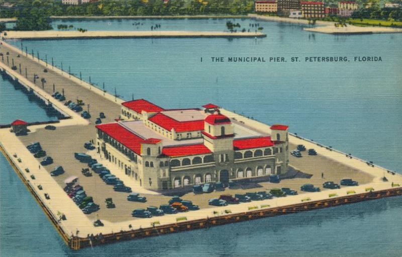 Municipal Pier at St Petersburg FL, Florida - Linen