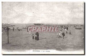 Old Postcard Arcachon Beach