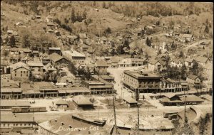 Dunsmuir CA Gen Birdseye View Train Station Depot in View c1920 RPPC