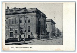 c1905 Girls High School Exterior Building Louisville Kentucky Vintage Postcard