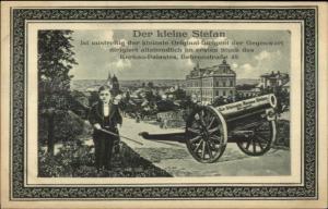 Berlin - Little Boy Music Conductor & WWI Cannon Der Kleine Stefan Postcard