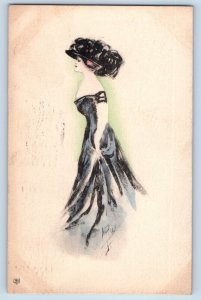 St. Paul Minnesota MN Postcard  Pretty Woman Big Hat Artist Signed 1910 Antique