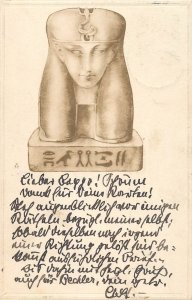 Postcard Egypt cleopatra bust serpent