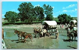 QUINTER, KS Kansas ~ WAGONS HO ~ Covered Wagon Trips c1960s Gove County Postcard