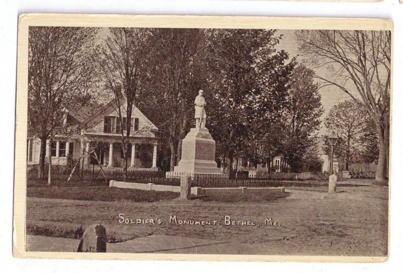 Bethel ME Soldiers Monument Civil War 1909 Postcard