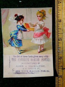 1870s-80s Girls In Fancy Dresses Favorite Baking Powder, John A. Hamilton #2 F25