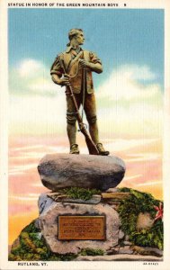 Vermont Rutland Statue In Honor Of The Green Mountain Boys 1936 Curteich