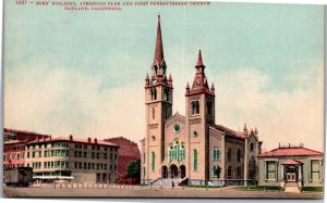 Elks Building, Athenium Cafe, First Presbyterian Oakland CA Vintage Postcard M02