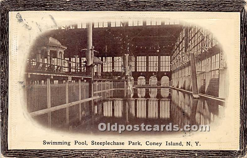 Swimming Pool in Steeplechase Park Coney Island, NY, USA Amusement Park 1912 