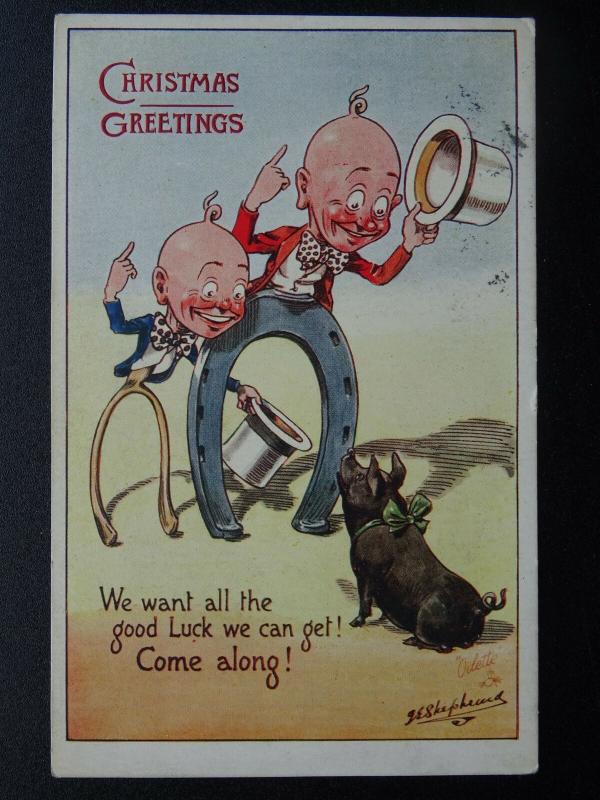 Good Luck WE WANT ALL THE LUCK, COME ALONG c1916 Postcard by Raphael Tuck 8813