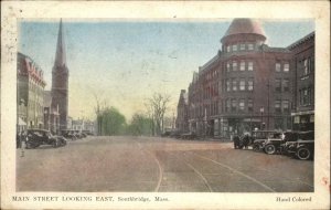 Southbridge MA Main St. East c1920 Postcard