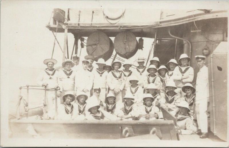 HMCS Rainbow Crew Sailors Canada Navy Ship Boat Canadian Real Photo Postcard E53