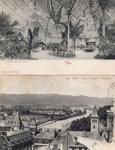 Pau Palmarium Au Palais Vue Sur Le Gave 2x Antique French Postcard s