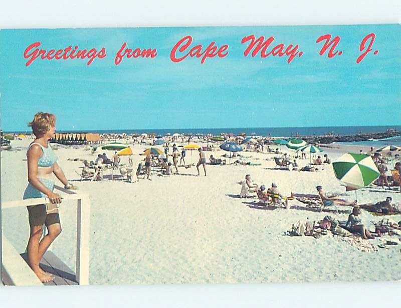 Pre-1980 BEACH SCENE Cape May - Near Wildwood & Vineland New Jersey NJ G5957