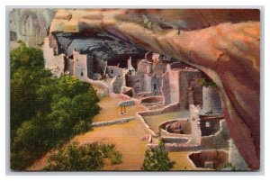 Spruce Tree House Mesa Verde National Park Colorado CO UNP Linen Postc ard Z1