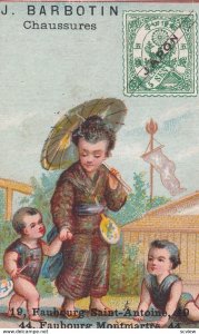 Trade Card (TC): Stamp & Natives , 1880-90s ; Japan