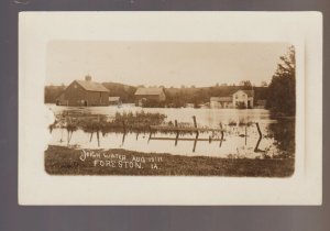 Foreston IOWA RPPC 1911 BIRDSEYE Flood nr Lime Springs Cresco GHOST TOWN NE IA
