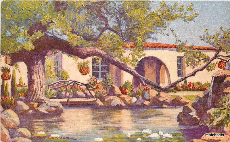 1920s TIJUANA MEXICO Agua Caliente Villa Burnham postcard 4168