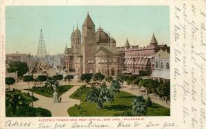 c1906 Postcard; Electric Tower & Post Office, San Jose CA Santa Clara County