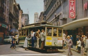 California San Francisco Cable Car On Turntable Powell and Market Streets
