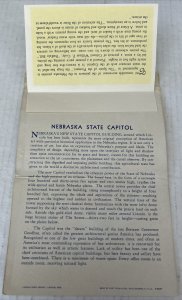 Lincoln Nebraska State Capital 9 Postcard Souvenir Folder-