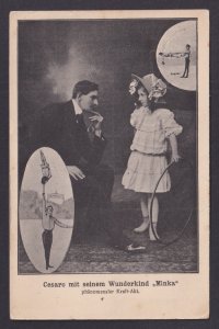 Vintage postcard Germany Circus Cesaro with his prodigy Minka