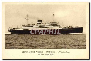 Postcard Old Sister Boat Motor Vessels Saturnia Vulcania