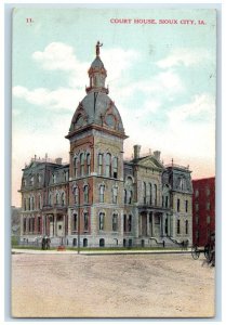 c1910's Court House Building Street View Sioux City Iowa IA Antique Postcard