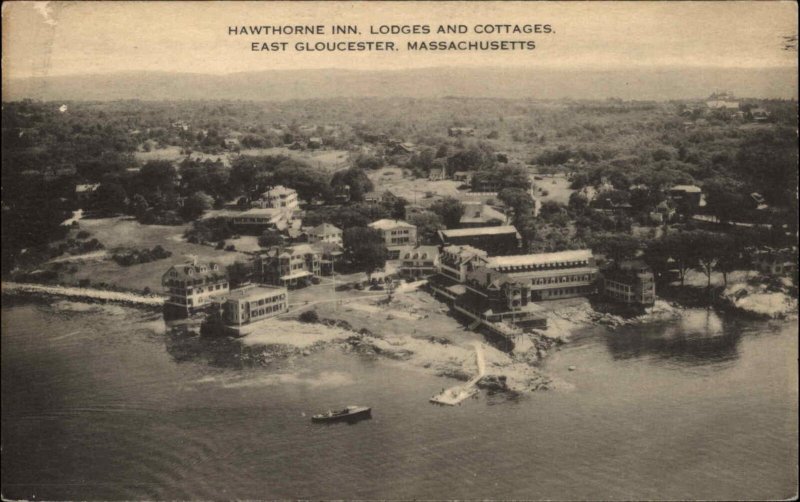 Cape Ann Massachusetts MA Hotel Birdseye View 1930s-50s Postcard