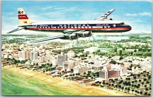 1956 National Airlines DC-7 Fastest & Finest Of All US Airlines Posted Postcard