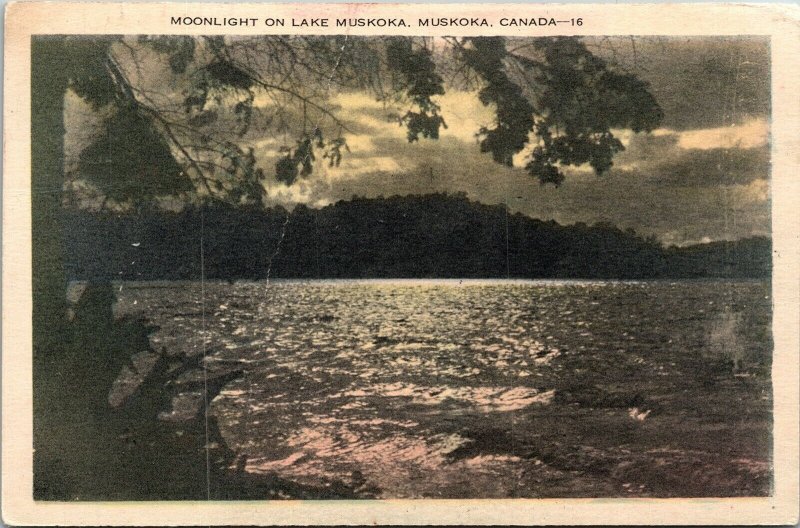 Moonlight Lake Muskoka Canada Antique Postcard DB PM Windermere Ontario WOB Note 