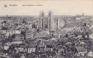 Belgium Brussells Bruxelles Panoramaic Eglise Street Gudule & Panorama