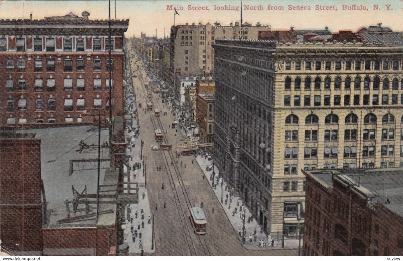 BUFFALO, New York, PU-1917; Main Street, looking North from Seneca Street