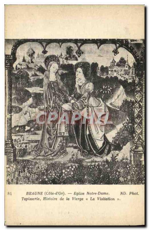 Old Postcard Beaune Church Our Lady Tapestry History of the Virgin Visitation
