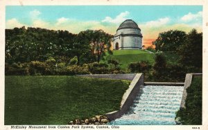 Vintage Postcard McKinley Memorial Monument From Canton Park System Canton Ohio