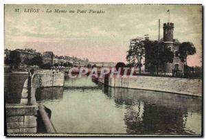 Old Postcard Liege Meuse Petit Paradis