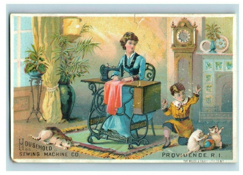 Lot Of 6 1880's Sewing Thread Trade Cards Funny Dog Children Beach Horses P154