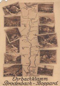 Brodenbach Boppard German Map Old Postcard