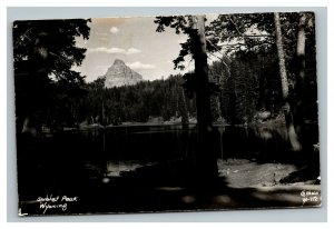 Vintage 1951 RPPC Postcard Lake & Forest Sublette Peak Powell Wyoming