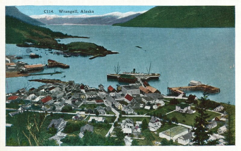 Vintage Postcard 1920's Stikine River by Russian Trading Post Wrangell