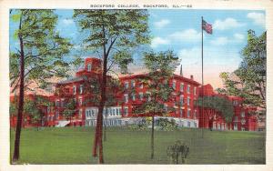 IL, Illinois      ROCKFORD COLLEGE~Campus Scene    c1940's Linen Postcard