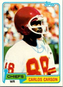 1981 Topps Football Card Carlos Carson Kansas City Chiefs sk60165