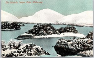 The Islands Upper Lake Killarney Ireland Mountain Islet Winter Postcard