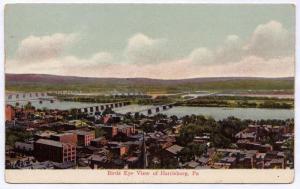 1907 Birds Eye View of Harrisburg PA Dauphin County RARE Birdseye UDB Postcard