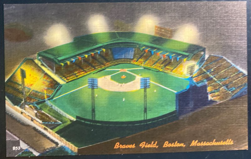 Mint USA Color Picture Postcard Baseball Braves Field Boston MA