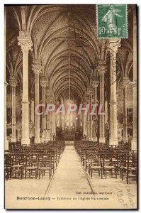 Old Postcard Bourbon Lancy Interior L & # 39Eglise Parish Good stamp Daguin