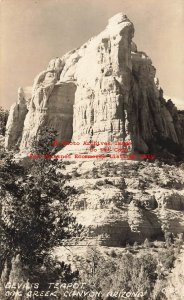 AZ, Oak Creek, Arizona, RPPC, Devils Teapot, Photo