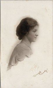 Portrait of Young Woman Unused The King Studio Real Photo Postcard G52